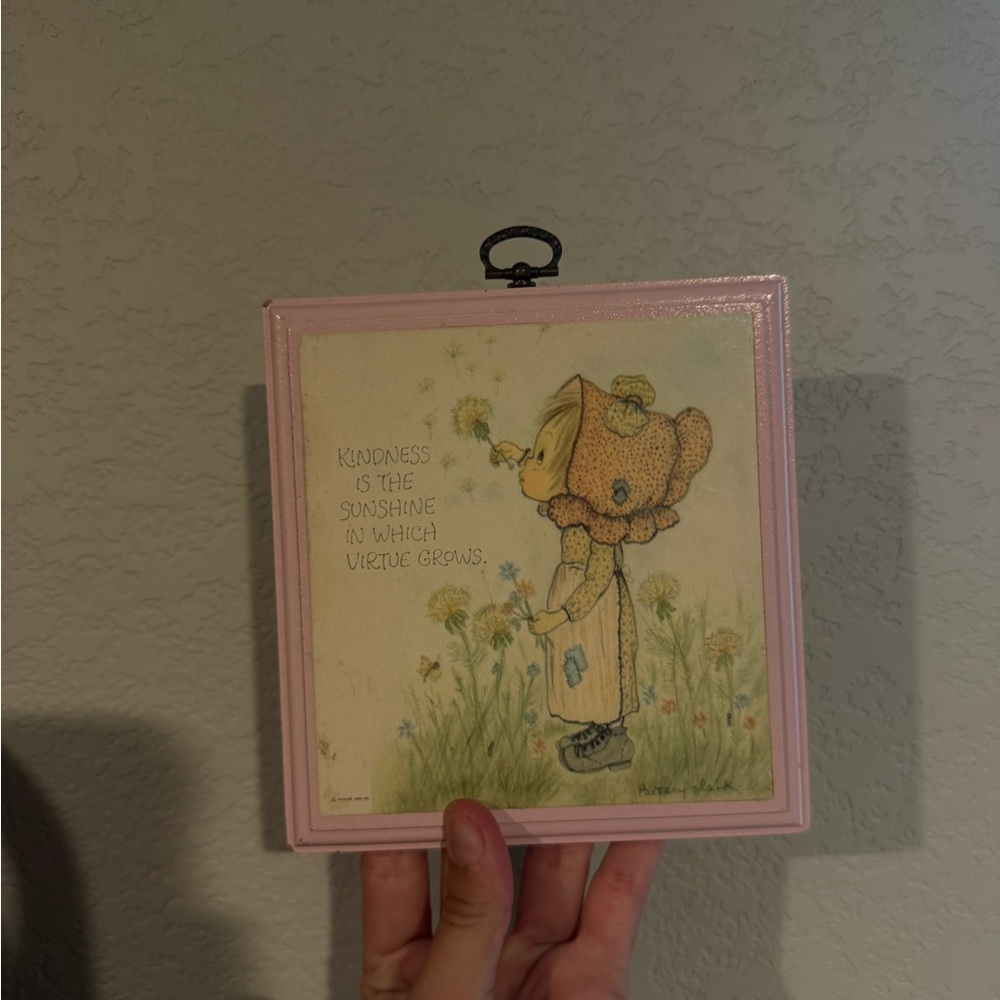 Hallmark Pink and Green Whimsical Art 1970s